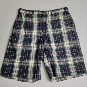 Polo by Ralph Lauren Sz 36 (33.75x10.25 Actual)‎ Green Plaid 100% Cotton  Shorts